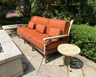 $1,500.00 Cast Classics cast aluminum set: sofa, 2 lounge chairs, 3 side tables, coffee table
