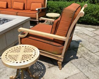 $1,500.00 Cast Classics cast aluminum set: sofa, 2 lounge chairs, 3 side tables, coffee table