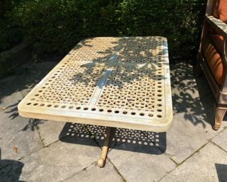 $1,500.00 Cast Classics cast aluminum set: sofa, 2 lounge chairs, 3 side tables, coffee table