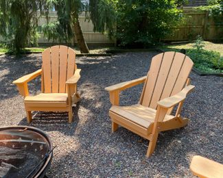 6 resin Adirondack chairs  (1 needs armrest re-attached)
