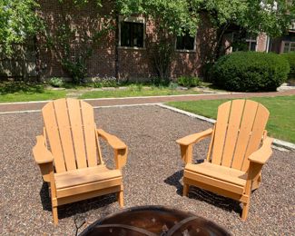  6 resin Adirondack chairs  (1 needs armrest re-attached)