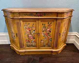 Now $750 - Was $850  Hand painted floral cabinet                                     34"h x 48"w x 15"d
