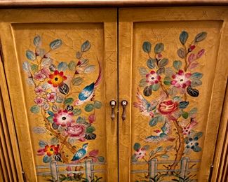 Now $750 - Was $850  Hand painted floral cabinet                                     34"h x 48"w x 15"d