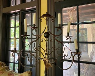 Now $575 - Was $750 Jan Barboglio wrought iron floor candelabra  72"h