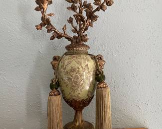 $275.00 Pr. Chinese ceramic candelabra                            22"h x 10"w