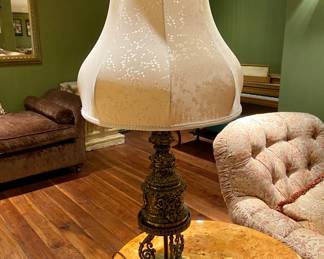 $250.00 (originally 650.00) Vintage molded brass table lamp  36"