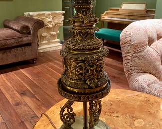 $250.00 (originally 650.00) Vintage molded brass table lamp  36"