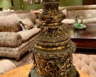 $250.00 (originally 650.00) Vintage molded brass table lamp  36"
