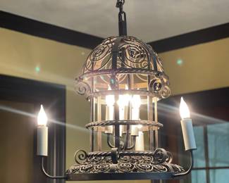 $1,400.00 (originally $4,600) Antique French birdcage converted to chandelier c.1890