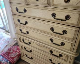 Mid Century - Tall solid Wood Dresser. Label inside top drawer reads LA Galerie by Thomasville