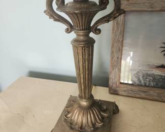 Two Lamps on Marble Bases  $