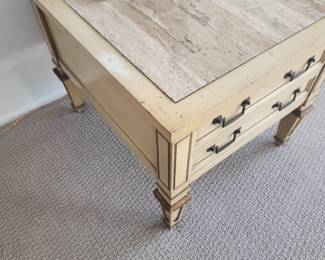 Travertine Side table with drawers