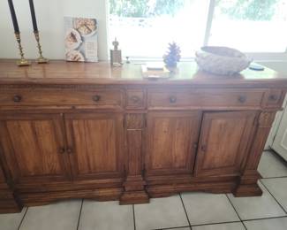 Great solid wood Buffet Cabinet has "secret" drawers              $800.00 or best offer