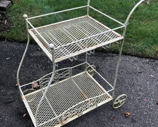 Vintage Wrought Iron Tea Cart