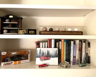 collector golf ball sets, display cases, books, collector cars