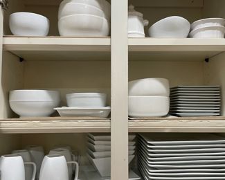 Villeroy & Boch china set, white dinnerware, square plates, serving dishes ,pitchers