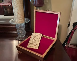 authentic decorative box, candles candle holders