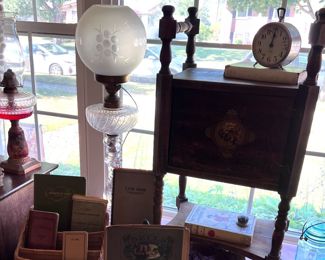 Beautiful tall glass lamp