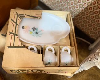 2 Vtg. Patio Snack Sets w/box