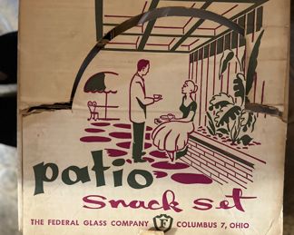 2 Vtg. Patio Snack Sets w/box