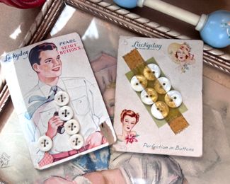 Vtg. Buttons still on the cards