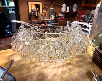 Punch bowl and glasses