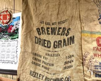 Vtg. Burlap bags - Brewers Dried Grain