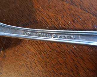 International, Brocade Sterling 4pc. place setting for 12 w/7 soup spoons and w/5 serving pieces