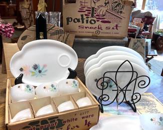 2 Vtg. Patio Snack Sets w/box