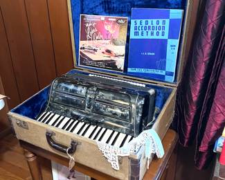 Vtg. Accordion w/case