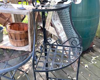 Corner metal rack and Cat on a stick