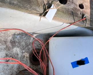 Outdoor sink w/holes for faucet and drain