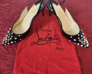 15.	Christian Loubouton Drama Sling SZ 37 with dustbag $600.00