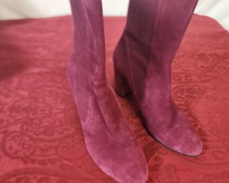 21.	Stuart Weitzman Low Purple Suede Boots SZ 7 $200.00