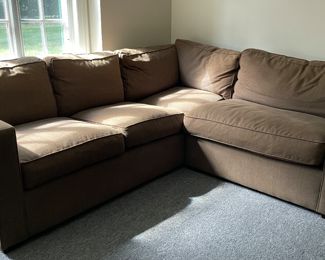 Room & Board Small Sectional Sofa. Left Facing Section Measures 84" L x 36" D; Right Facing Section Measures 44" L x 36" D. Photo 1 of 3.