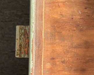 Antique Pale Green "Shabby Chic" / Farmhouse Style Side Table - 2 Available. Each Measures 15" W x 14" D x 30" H. Photo 4 of 4.