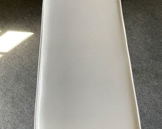 Antique Salterini-Style Wrought Iron Bench with White Vinyl Upholstered Cushion. Measures 42" x 15" x 18." Photo 3 of 3.