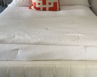 Vegan Leather Upholstered Queen Bed Frame.