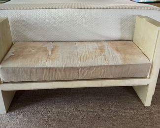 Bench with Hair on Hide Upholstered Cushion. Measures 53"W x 18" D. Photo 1 of 3.