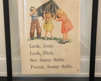 Big Book Dick & Jane Framed Pages - 3 Available. Photo 1 of 2.