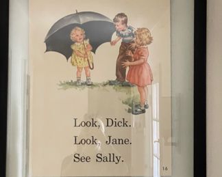 Big Book Dick & Jane Framed Pages - 3 Available. Photo 2 of 2.