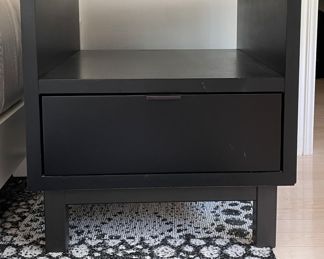 Ebonized Wood Side Table with Drawer & Shelf - 2 Available 19" W x 20" D x 21" H.