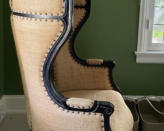 Jayson Home Ebonized Wood Vintage Porter Chair. Measures 30" W x 30" D x 60" H. Photo 2 of 4. 