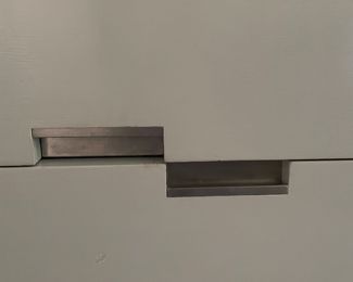 Mid-Century White Highboy Dresser. Measures 35" W x 19" D x 45" H. Photo 4 of 4.