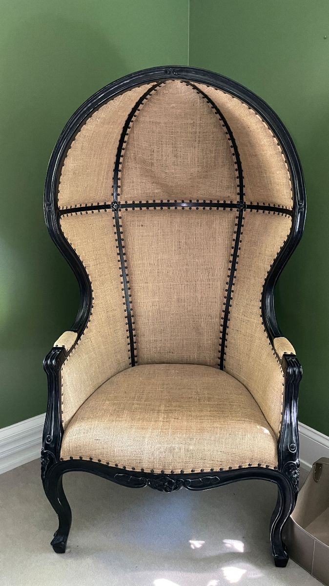 Jayson Home Vintage Ebonized Wood Porter Chair. Measures 30" W x 30" D x 60" H. Photo 1 of 4. 