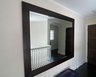 Large-Scale Walnut-Colored Mirror. Measures 75" x 60". Photo 1 of 2.
