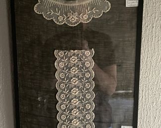 Framed Vintage Lace Collars.