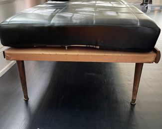 Mid-Century Faux Leather Upholstered Daybed. Measures 75" L x 30" D with 18" Seat Height. Photo 6 of 6.