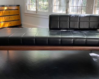 Mid-Century Faux Leather Upholstered Daybed. Measures 75" L x 30" D with 18" Seat Height. Photo 1 of 6.