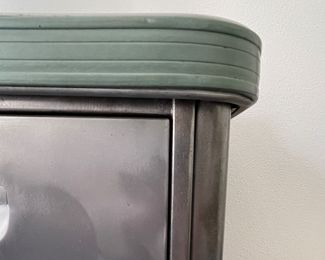 Mid-Century Metal Sliding 2-Door Credenza with 6 Drawers. Measures 70" W x 20" D x 29" H. Photo 3 of 6.